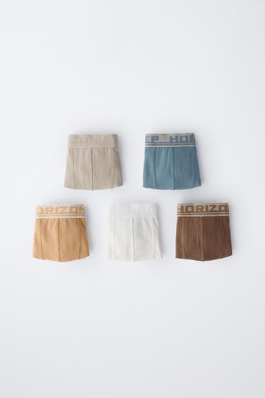 6-14 YEARS/ 5-PACK OF BOXERS WITH EMBOSSED TEXT - Multicoloured by Zara