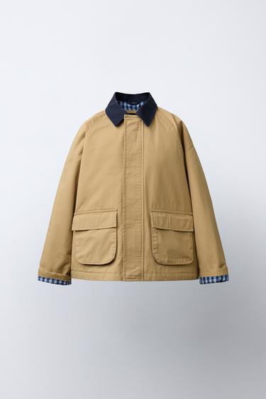 JACKET WITH CONTRAST COLLAR - camel by Zara
