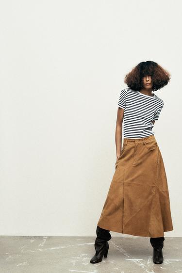 STRIPED KNIT SHORT SLEEVE TOP - Navy / White by Zara - Image 0
