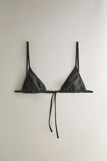 TRIANGLE BEACH BIKINI TOP - Black by Zara