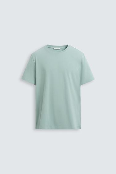 BASIC SLIM FIT T-SHIRT - Light green by Zara