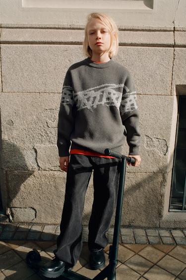 GRAFFITI CHENILLE JUMPER - Greys by Zara