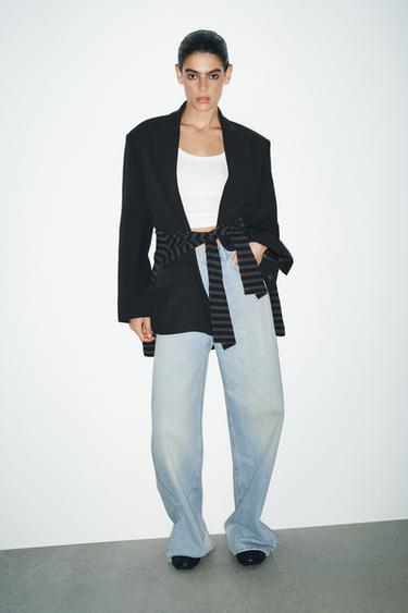 TRF EXTRA WIDE-LEG HIGH-WAIST JEANS - Aquamarine by Zara