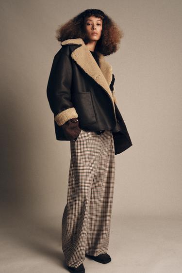 ZW COLLECTION DOUBLE-FACED JACKET - Brown / Ecru by Zara