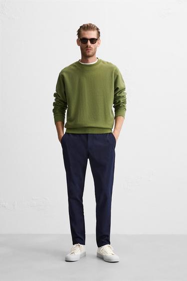 SLIM FIT COMFORT TROUSERS - Navy blue by Zara - Image 0