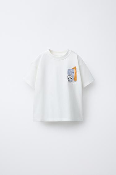 PRINTED T-SHIRT - Ecru by Zara