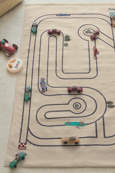 CHILDREN'S RACE TRACK RUG - Light beige by Zara