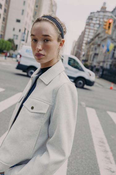 SOFT ZIP-UP JACKET - Ecru by Zara