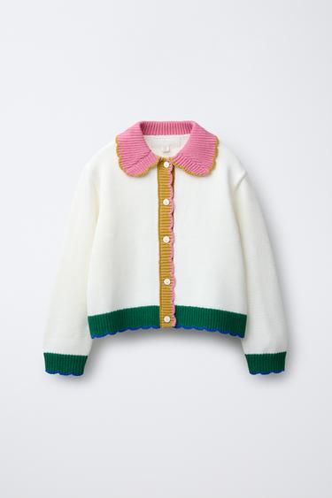 CONTRAST CARDIGAN - Ecru by Zara - Image 0