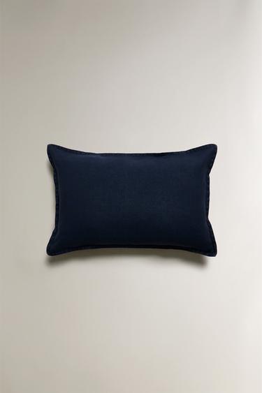 WASHED LINEN CUSHION COVER - Navy blue by Zara - Image 0