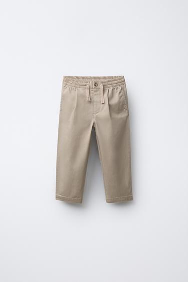 STRAIGHT CHINO TROUSERS - Light beige by Zara