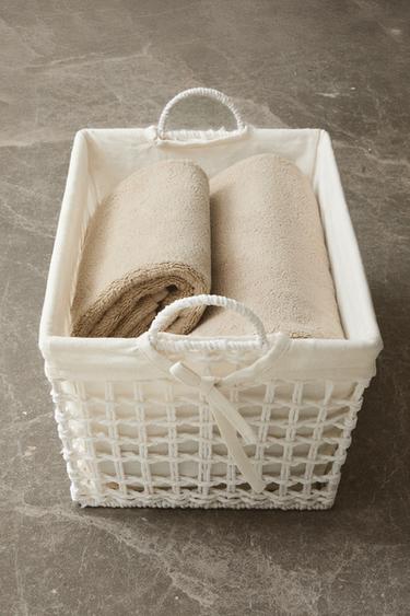 HAMPER WITH FABRIC LINING - Ivory by Zara