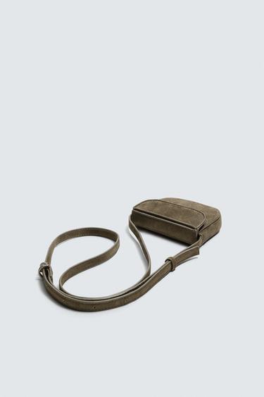 MINI LEATHER CROSSBODY BAG - Khaki Green by Zara