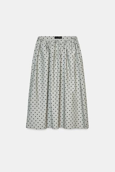 POLKA DOT MIDI SKIRT - Mid-grey by Zara