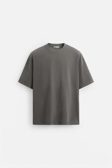 HEAVYWEIGHT REGULAR FIT T-SHIRT - Anthracite grey by Zara