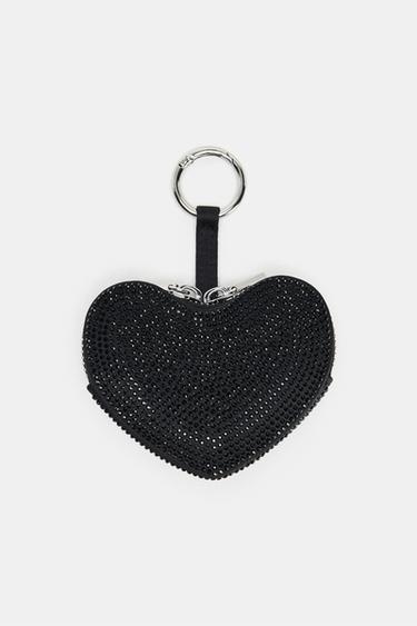 GLITTER HEART CHARM - Black by Zara