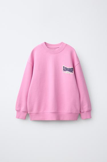 RAISED SLOGAN SWEATSHIRT - Pink / White by Zara