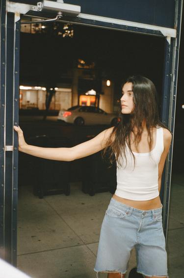 TRF MID-WAIST DENIM BERMUDA SHORTS - Light blue by Zara