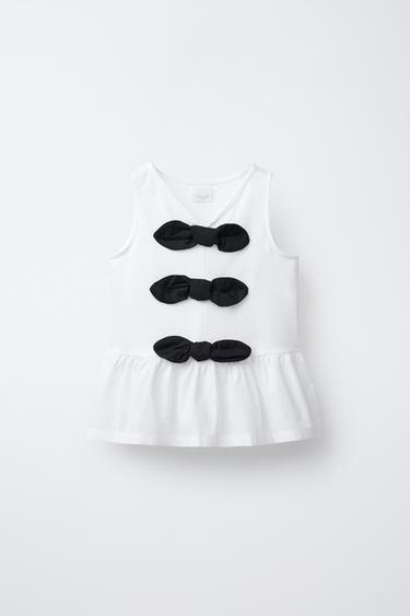 CONTRAST T-SHIRT WITH BOWS - White by Zara - Image 0