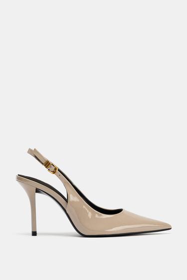 SLINGBACK HIGH HEEL SHOES - Taupe Grey by Zara