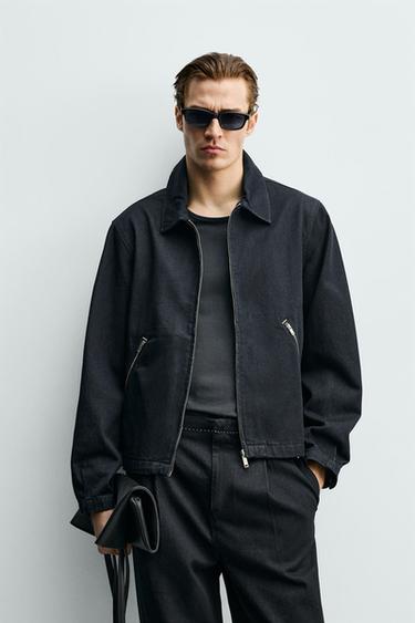 CONTRAST TOPSTITCH DENIM JACKET - Indigo by Zara