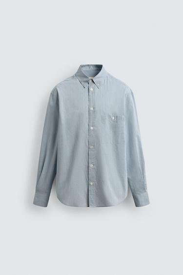 LIMITED EDITION STRIPED SHIRT - White / Sky blue by Zara