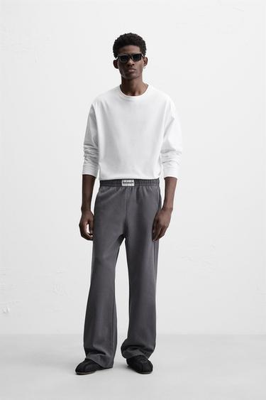 PATCH INTERLOCK TROUSERS - Blue by Zara - Image 0