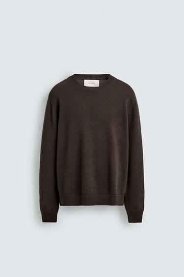 LIGHTWEIGHT 100% WOOL JUMPER - Dark brown by Zara