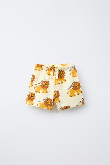 LION PRINT BERMUDA SHORTS - Yellow by Zara - Image 0