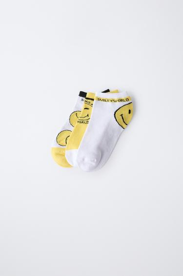 SMILEYWORLD® THREE-PACK OF ANKLE SOCKS - Yellow by Zara - Image 0