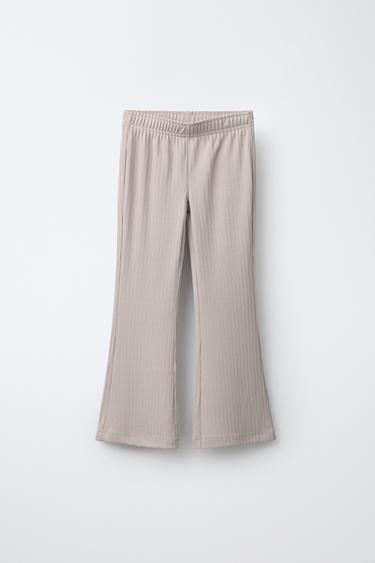 RIBBED FLARE BALLET TROUSERS - Beige-pink by Zara