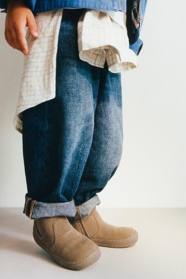 BAREFOOT LEATHER BOOTS - Beige by Zara