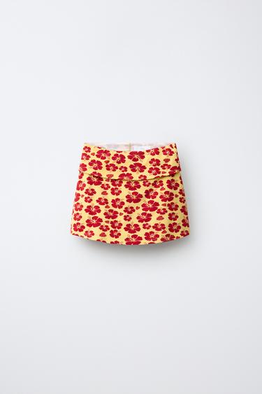 HIBISCUS PRINT SKORT - ECRU by Zara