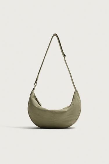 SMALL NYLON SHOULDER BAG - Khaki Green by Zara