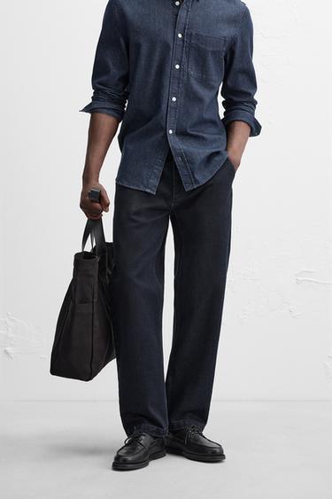 STRAIGHT-LEG JEANS - Dark navy by Zara
