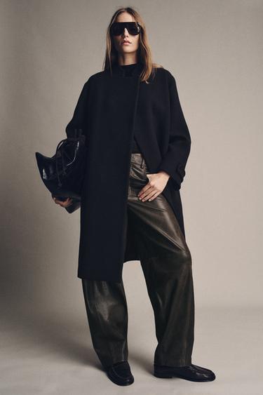 WOOL BLEND COAT ZW COLLECTION - Dark navy by Zara