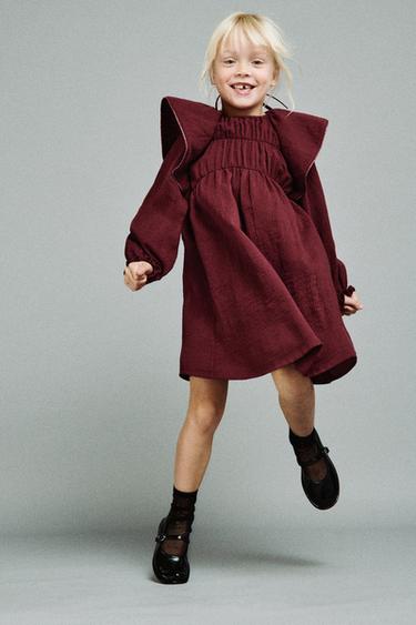 SHINY TRIM DRESS - Red by Zara