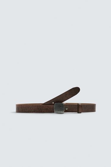 METAL PLATE BELT - Brown by Zara
