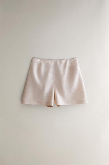 LINEN SHORTS - Pale pink by Zara