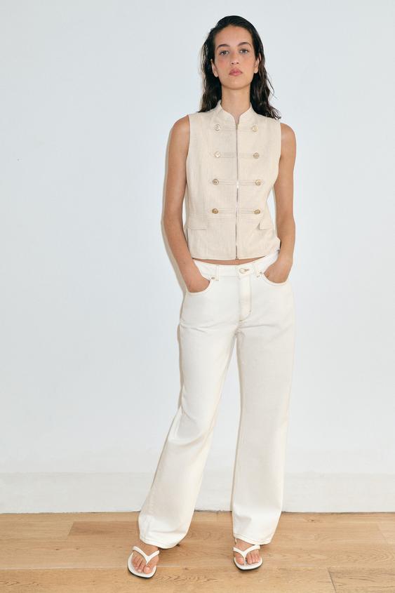 WAISTCOAT WITH FROG FASTENING - Light beige by Zara - Image 0