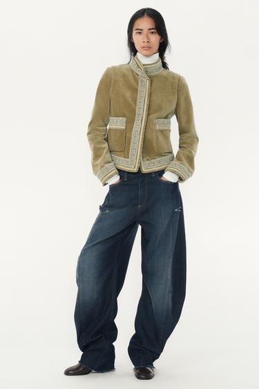 VELVET JACKET - THE ITEM ZARA WOMAN - Light khaki by Zara