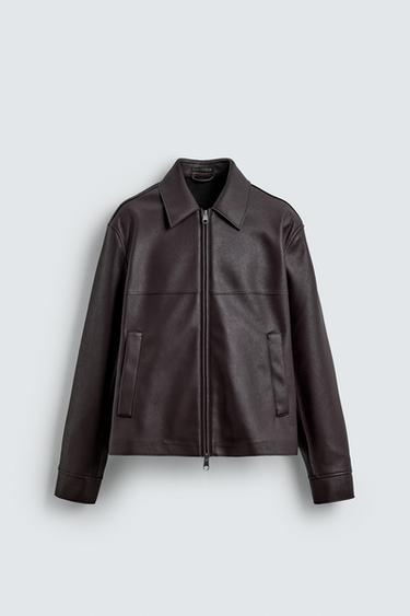 FAUX LEATHER JACKET - Burgundy by Zara