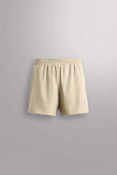 CONTRAST PERFORATED SHORTS - Ecru by Zara
