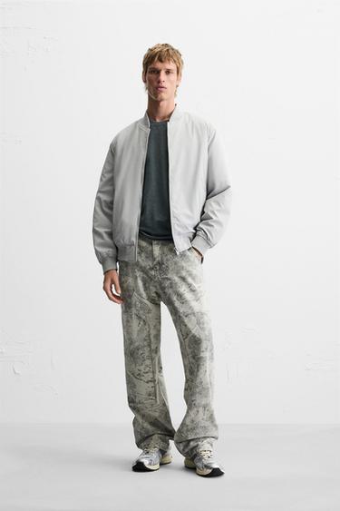 PADDED BOMBER JACKET - Grey by Zara - Image 0
