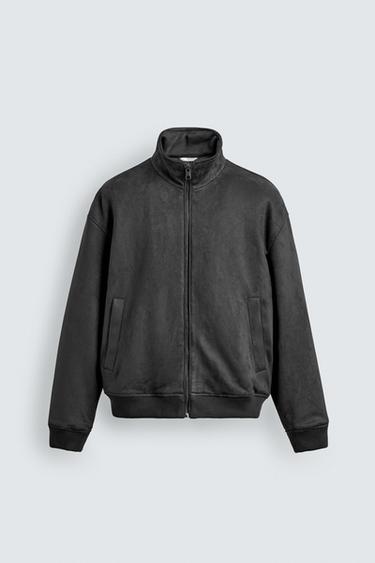 FAUX SUEDE JACKET - Anthracite grey by Zara