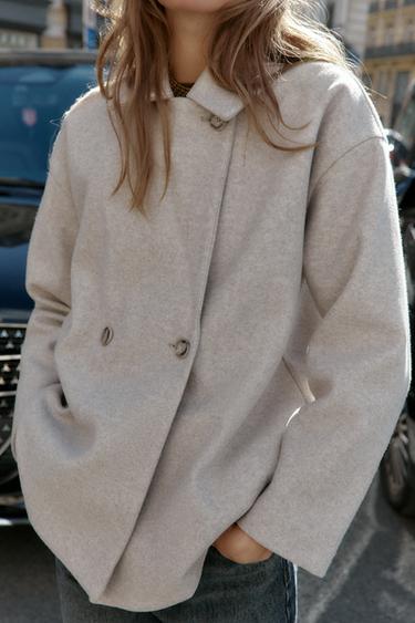 SOFT DOUBLE-BREASTED COAT - Light beige by Zara