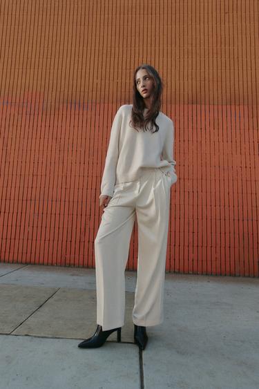 PLAIN KNIT JUMPER - Ecru by Zara - Image 0