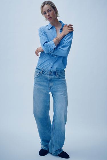 REGULAR FIT DENIM SHIRT - Light blue by Zara