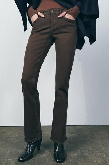 ZW COLLECTION BOOTCUT LOW-RISE JEANS - Brown by Zara