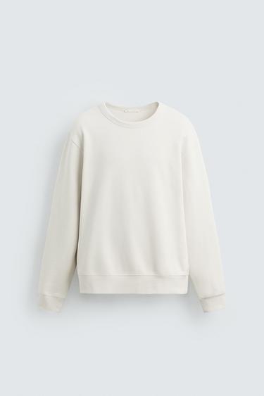 BASIC CREW NECK SWEATSHIRT - Oyster-white by Zara